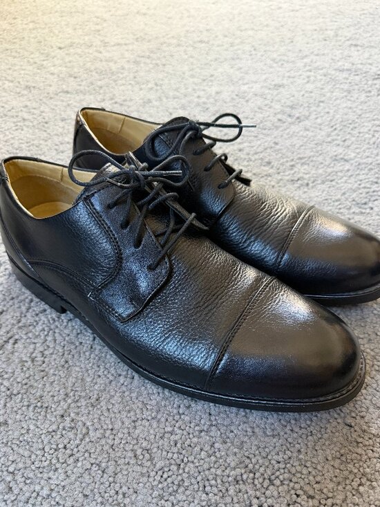 Studio Belvedere Other - Studio Belvedere Duke Black Leather Cap Toe Oxfords Mens Dress Shoes Size 12 D